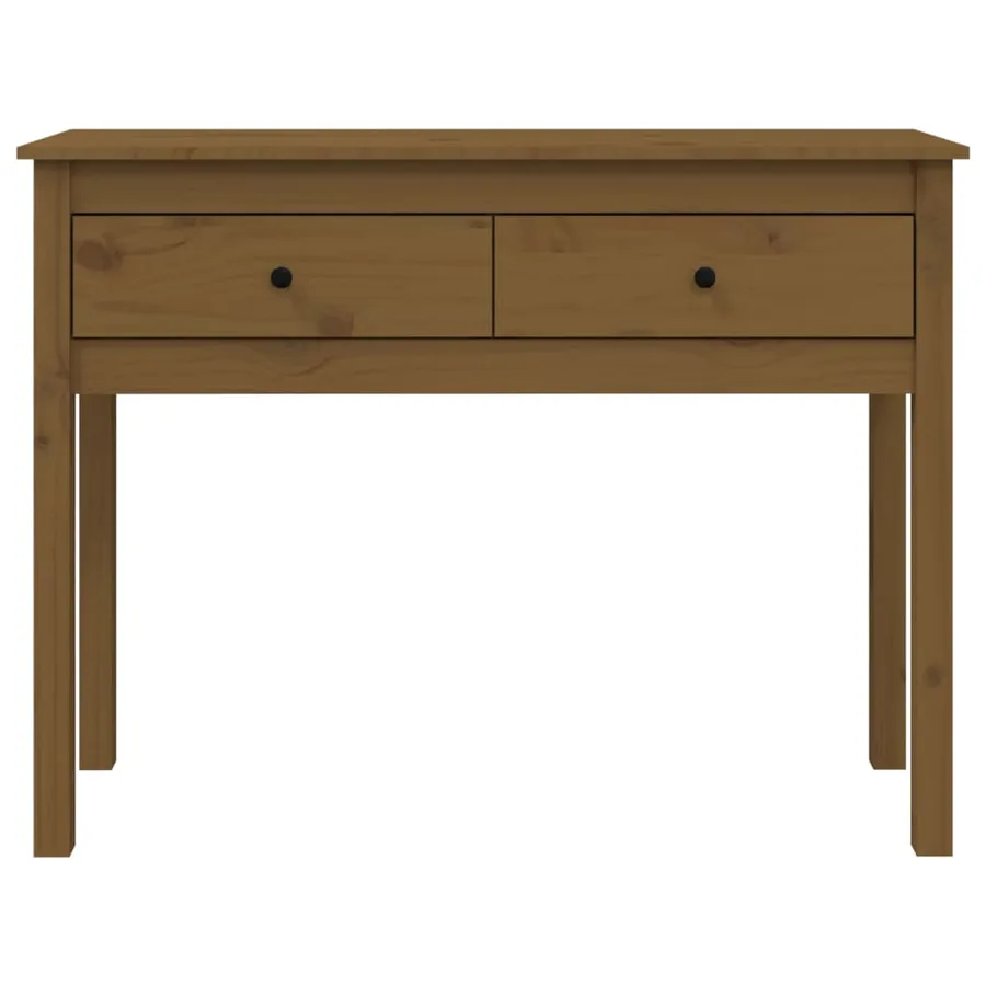 Table console Marron miel 100x35x75 cm Bois massif de pin - 6