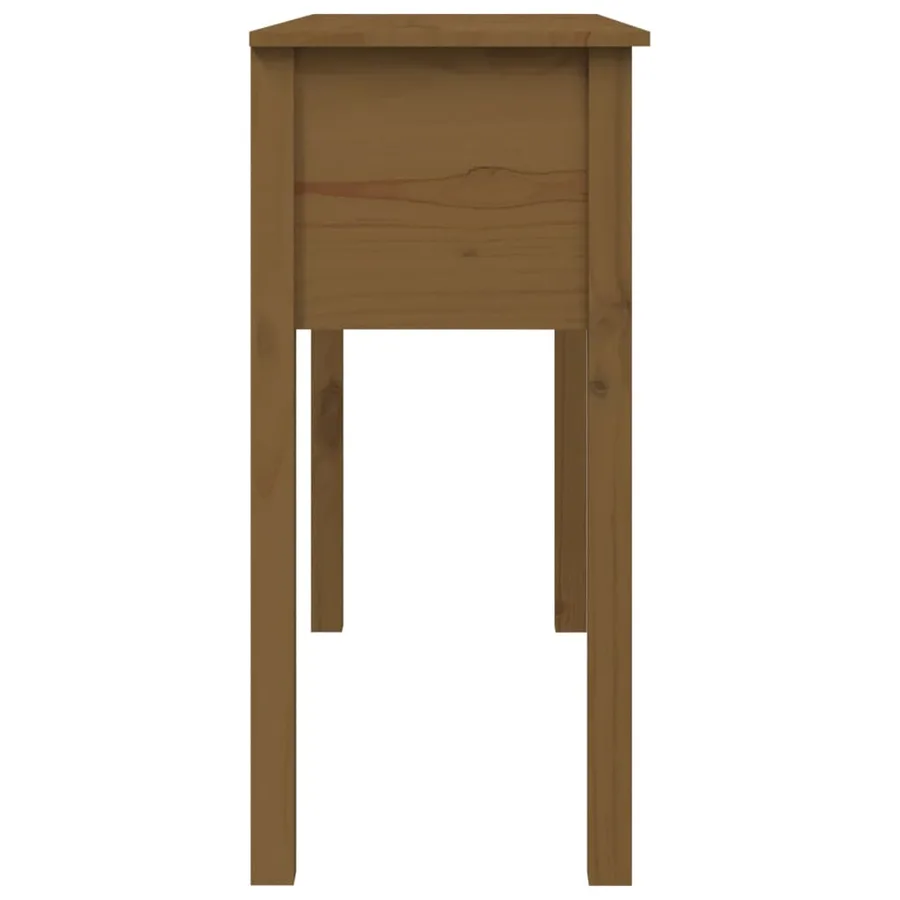 Table console Marron miel 100x35x75 cm Bois massif de pin - 8