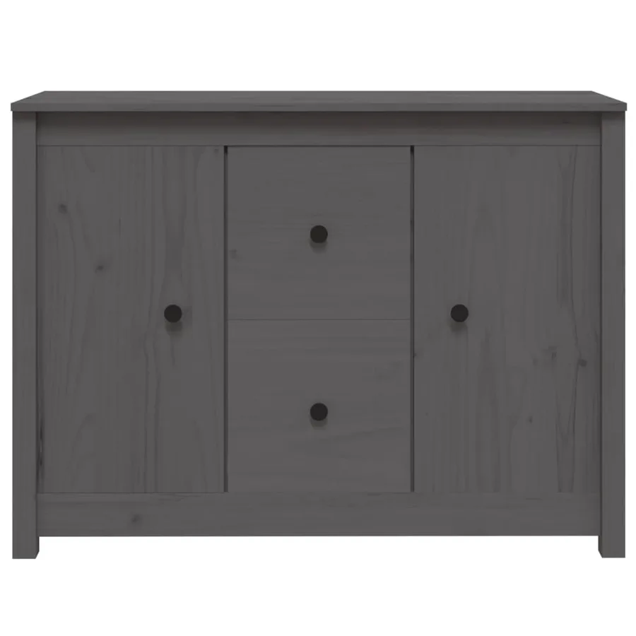 Buffet Gris 100x35x74 cm Bois massif de pin - 3