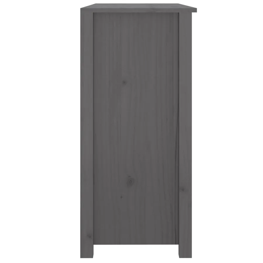 Buffet Gris 100x35x74 cm Bois massif de pin - 4