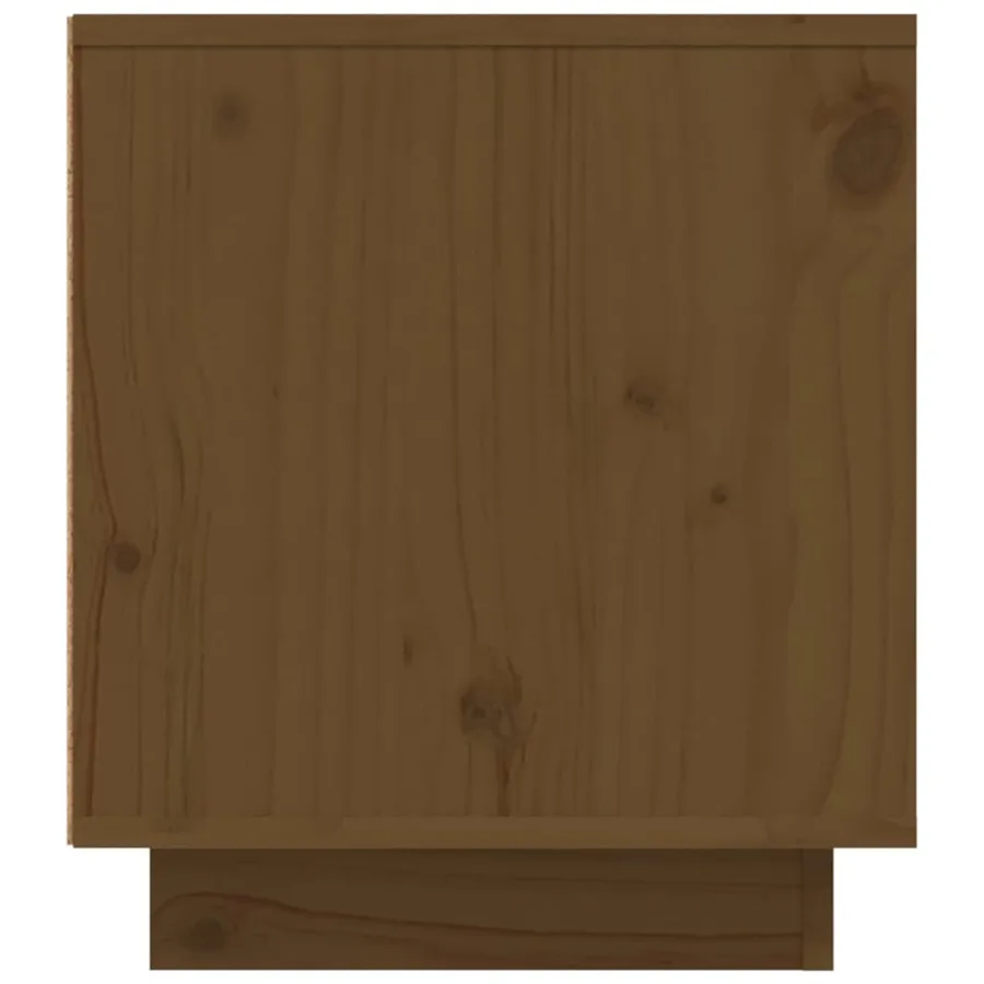 Meuble TV Marron miel 110x35x40,5 cm Bois de pin massif - 8