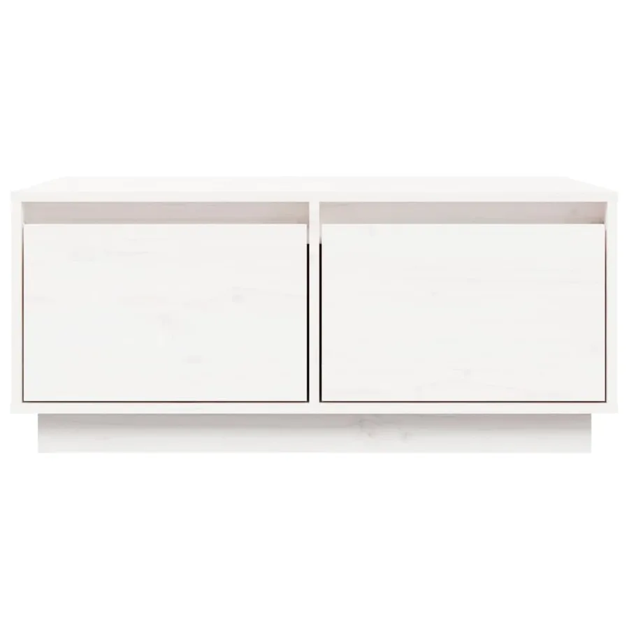 Table basse Blanc 80x50x35 cm Bois massif de pin - 6