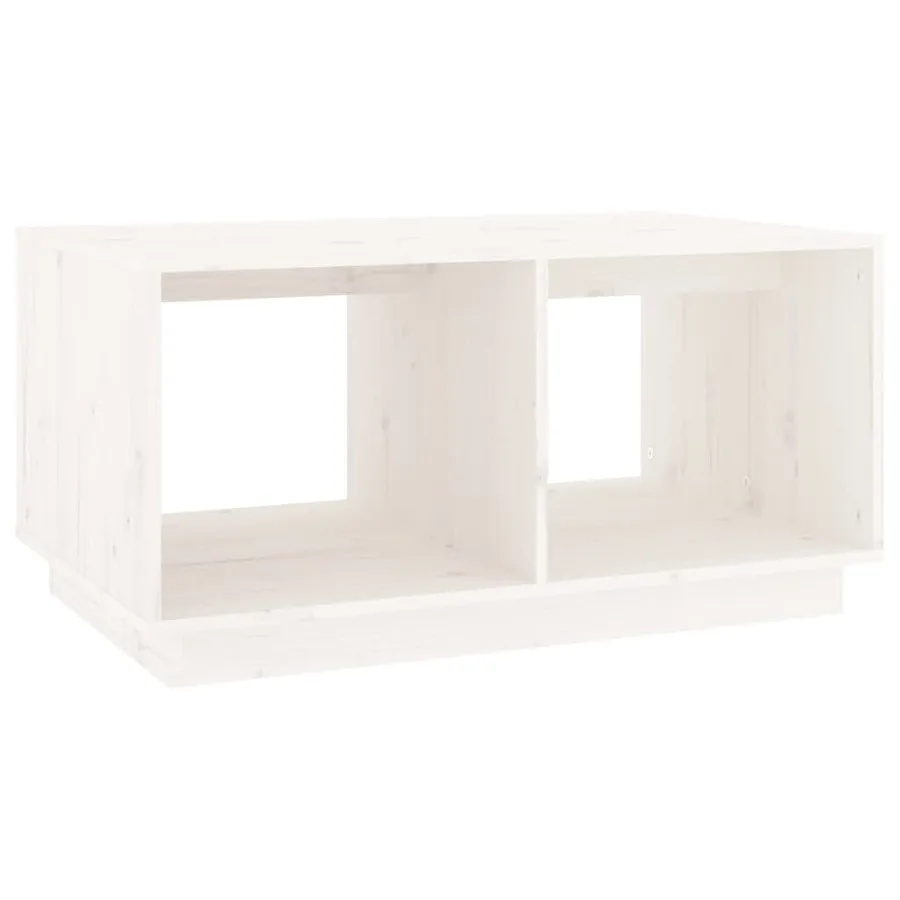 Table basse Blanc 80x50x40 cm Bois massif de pin - 2