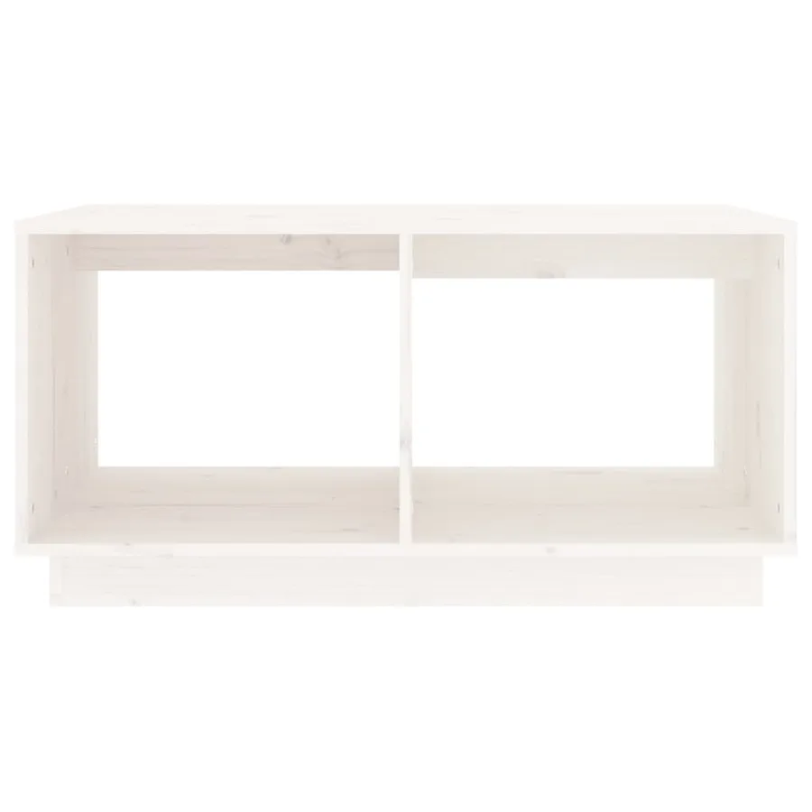 Table basse Blanc 80x50x40 cm Bois massif de pin - 5
