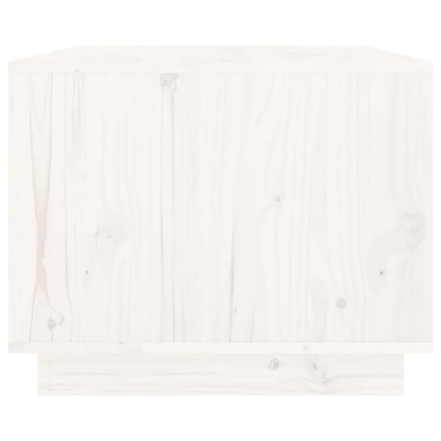 Table basse Blanc 80x50x40 cm Bois massif de pin - 6