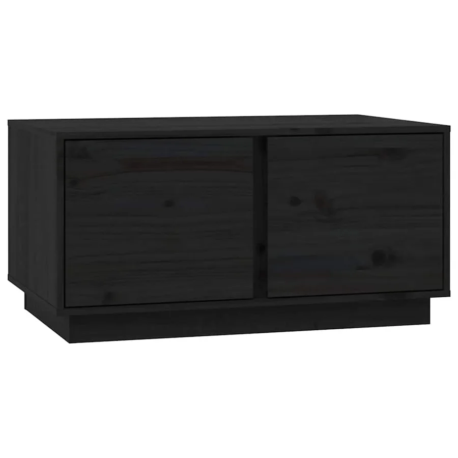 Table basse Noir 80x50x40 cm Bois massif de pin - 2