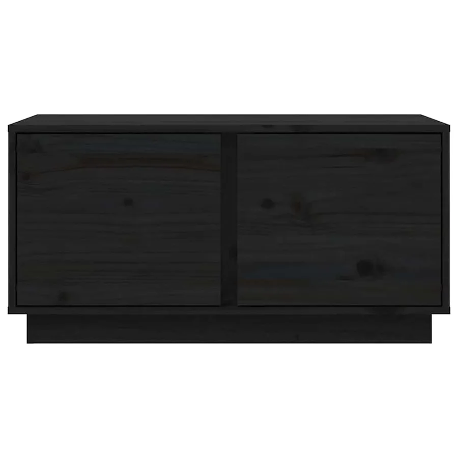 Table basse Noir 80x50x40 cm Bois massif de pin - 6