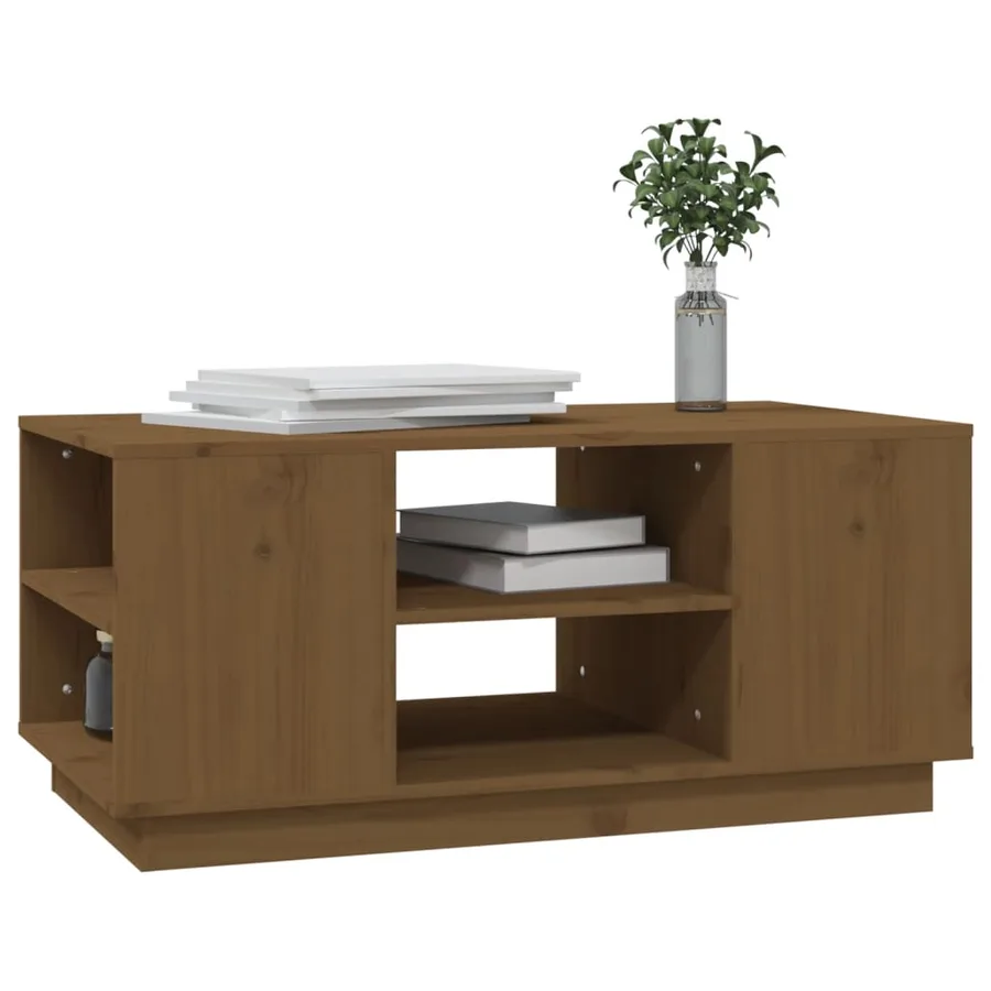 Table basse Marron miel 90x49x40,5 cm Bois massif de pin - 4