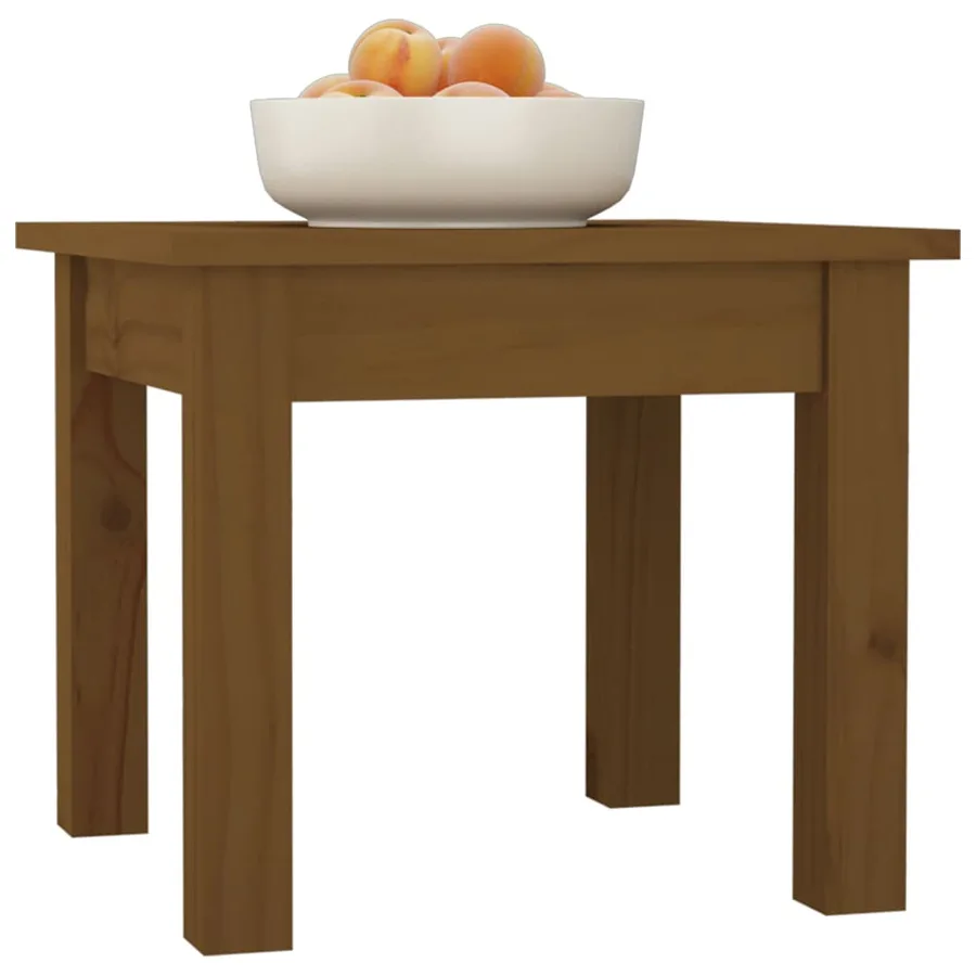 Table basse Marron miel 35x35x30 cm Bois massif de pin - 6