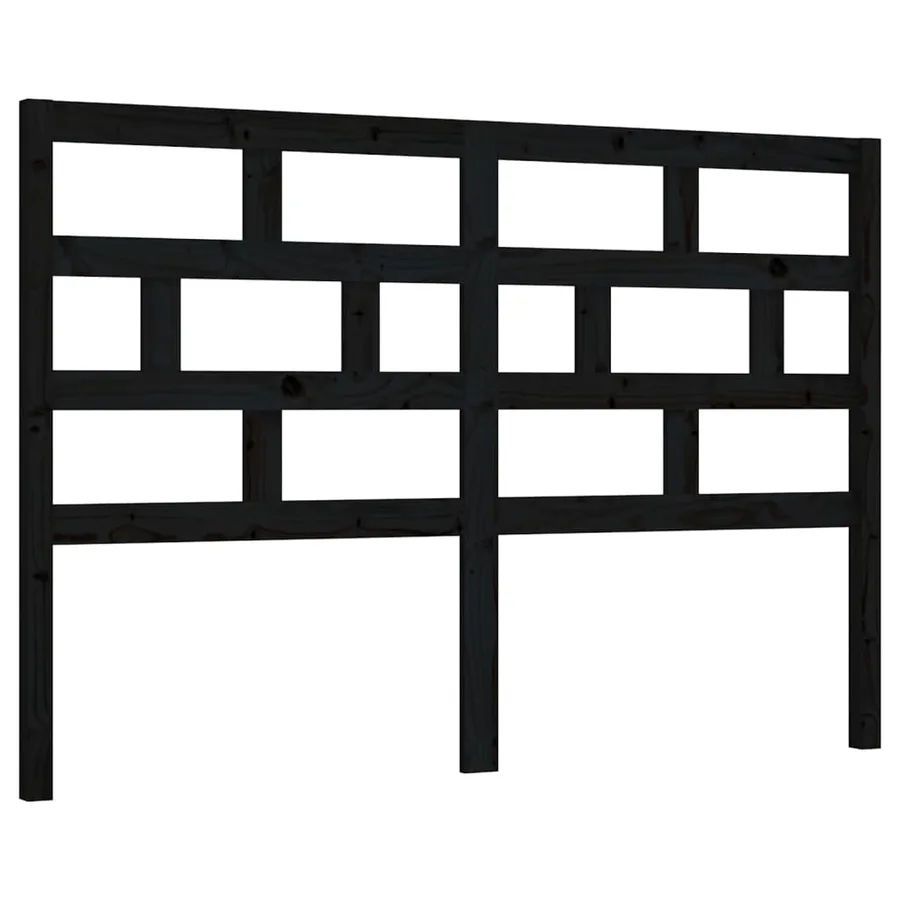 Tête de lit Noir 156x4x100 cm Bois massif de pin - 2