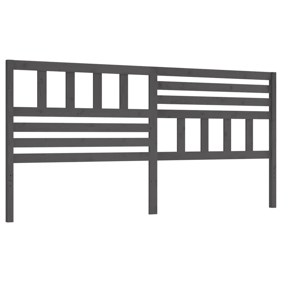 Tête de lit Gris 206x4x100 cm Bois massif de pin - 2