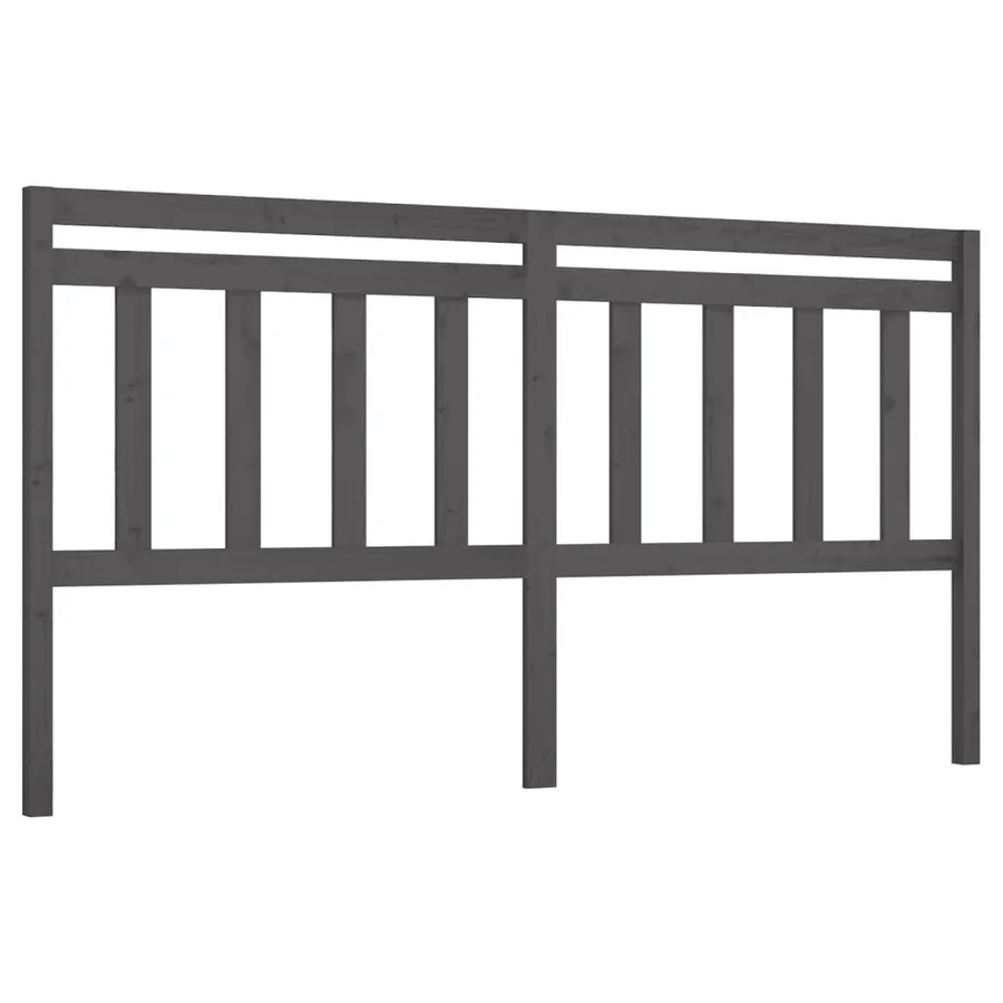 Tête de lit Gris 186x4x100 cm Bois massif de pin - 2