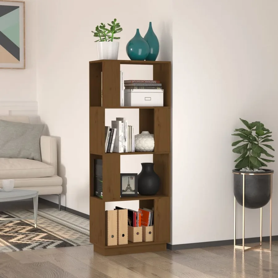 Bibliothèque/Séparateur de pièce Marron miel 51x25x132 cm Pin