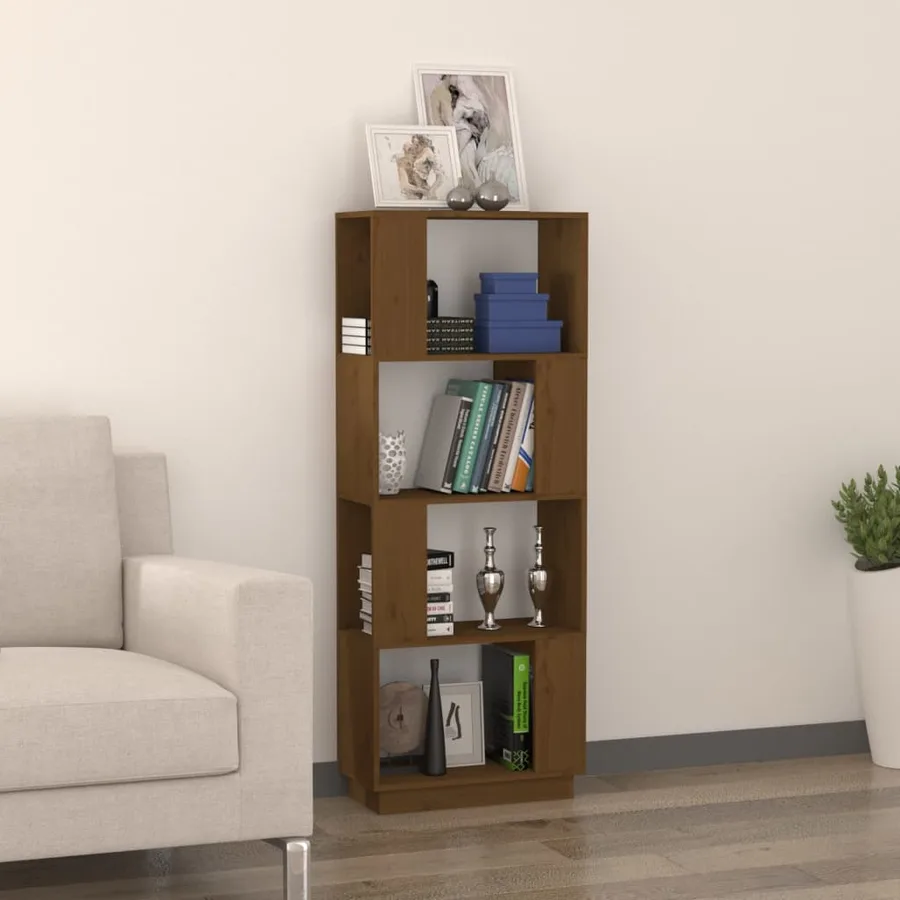 Bibliothèque/Séparateur de pièce Marron miel 51x25x132 cm Pin - 3