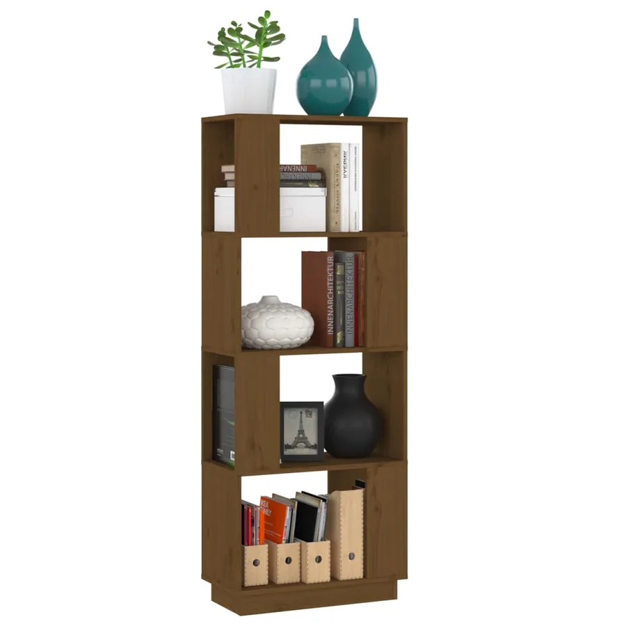 Bibliothèque/Séparateur de pièce Marron miel 51x25x132 cm Pin - 4