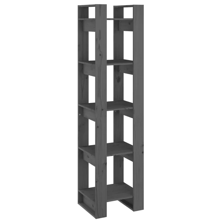 Bibliothèque/Séparateur de pièce Gris 41x35x160 cm Pin massif - 2