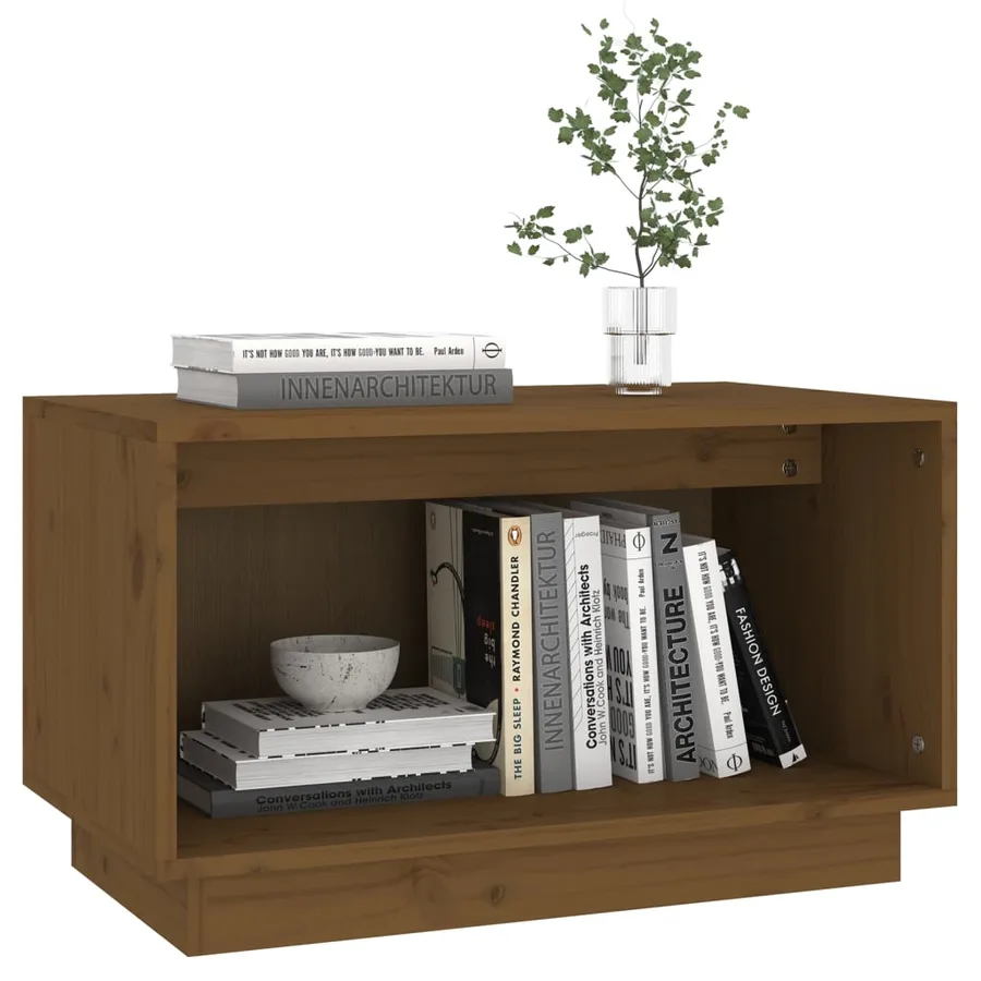 Meuble TV Marron miel 60x35x35 cm Bois de pin massif - 5
