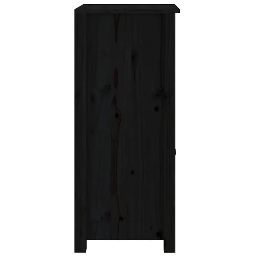 Buffets 2 pcs Noir 40x35x80 cm Bois massif de pin - 7