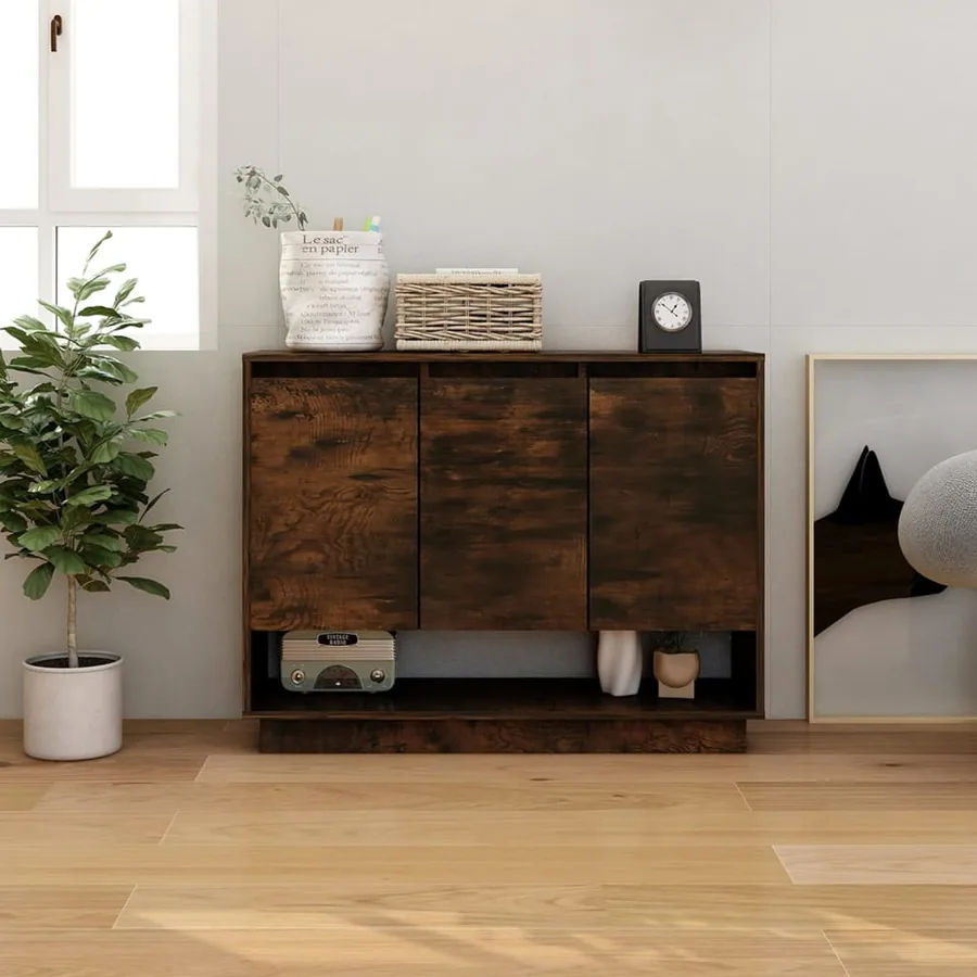 Buffet Chêne fumé 97x31x75 cm Bois d'ingénierie