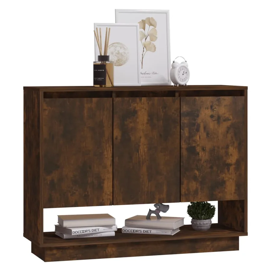 Buffet Chêne fumé 97x31x75 cm Bois d'ingénierie - 4