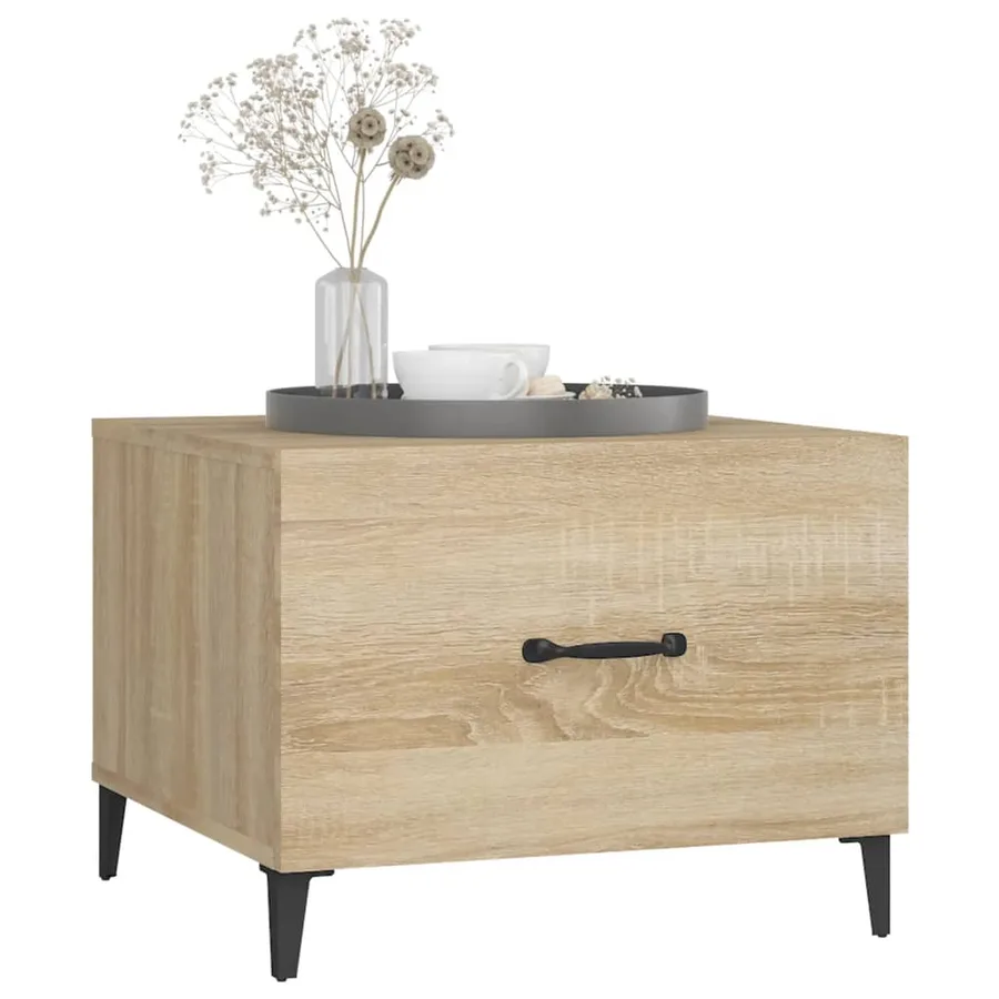 Tables basses avec pieds en métal 2 pcs Chêne sonoma 50x50x40cm - 4