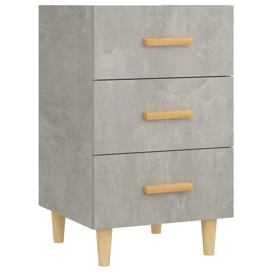 Table de chevet gris béton 40x40x66 cm bois d'ingénierie - 2