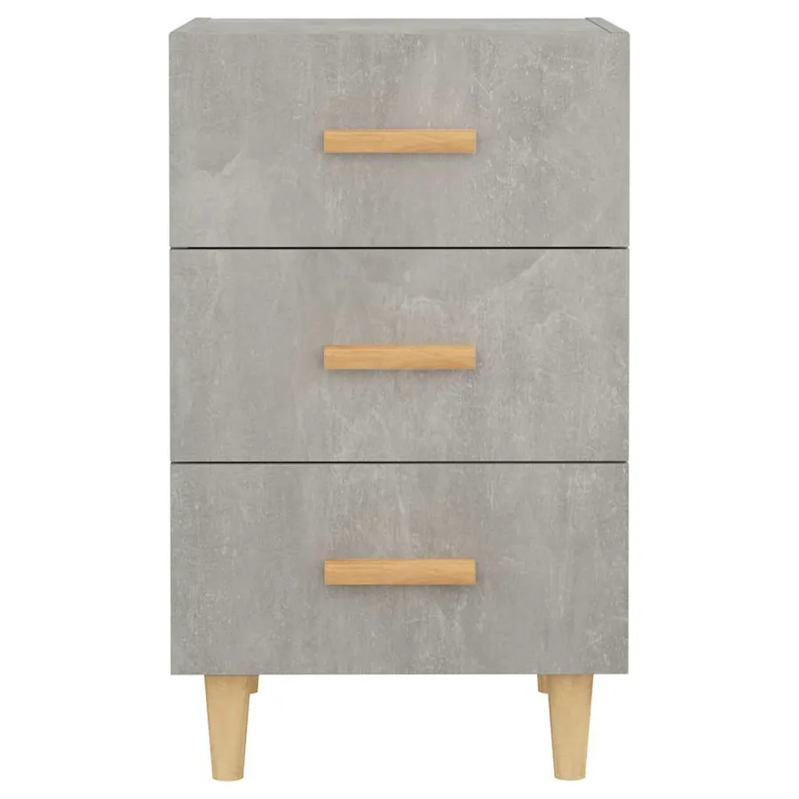 Table de chevet gris béton 40x40x66 cm bois d'ingénierie - 4