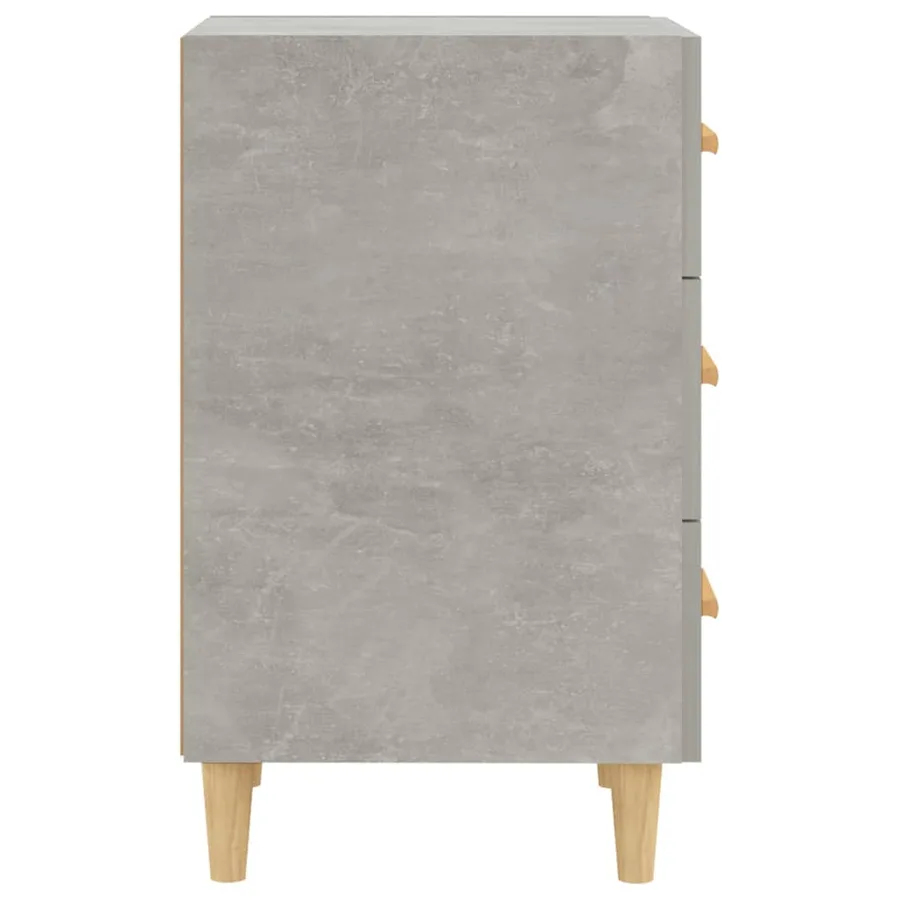 Table de chevet gris béton 40x40x66 cm bois d'ingénierie - 5