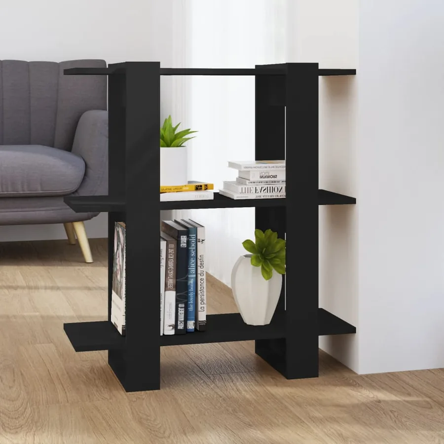 Bibliothèque/Séparateur de pièce Noir 80x30x123,5 cm
