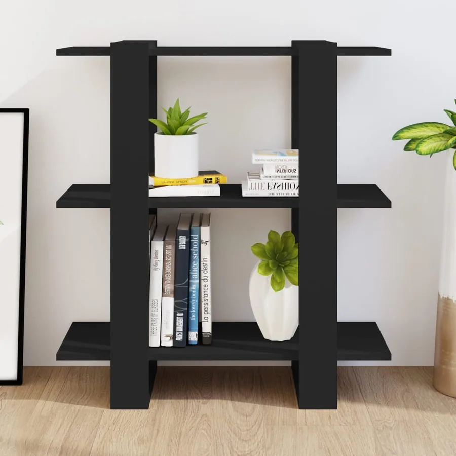 Bibliothèque/Séparateur de pièce Noir 80x30x123,5 cm - 3
