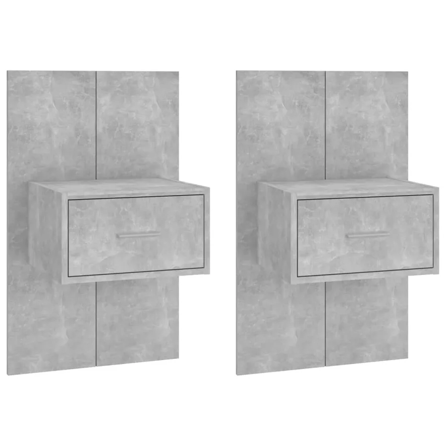Tables de chevet murales 2 pcs Gris béton - 2