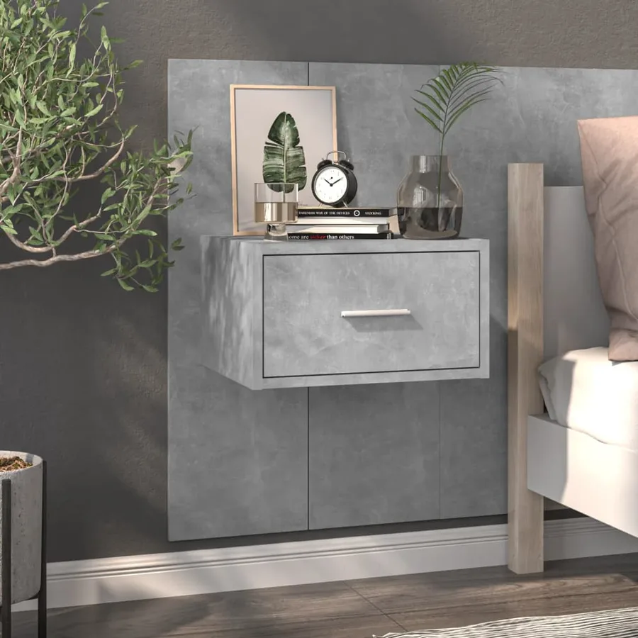 Tables de chevet murales 2 pcs Gris béton - 3
