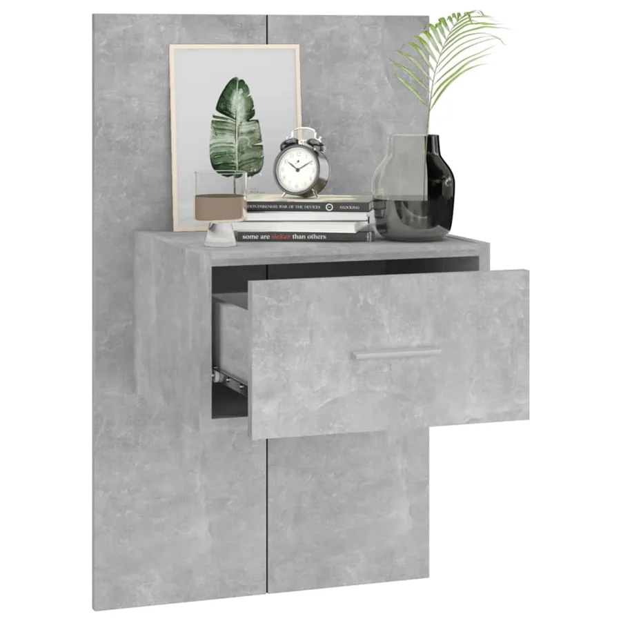 Tables de chevet murales 2 pcs Gris béton - 8