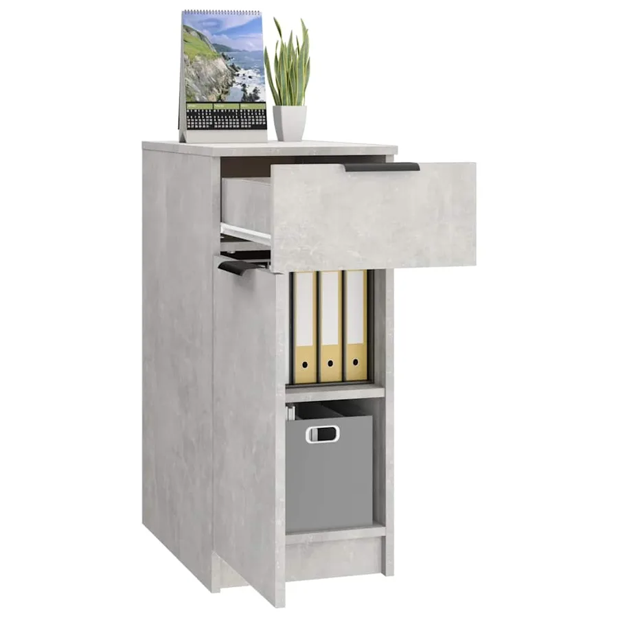 Armoire de bureau Gris béton 33,5x50x75 cm Bois d'ingénierie - 4
