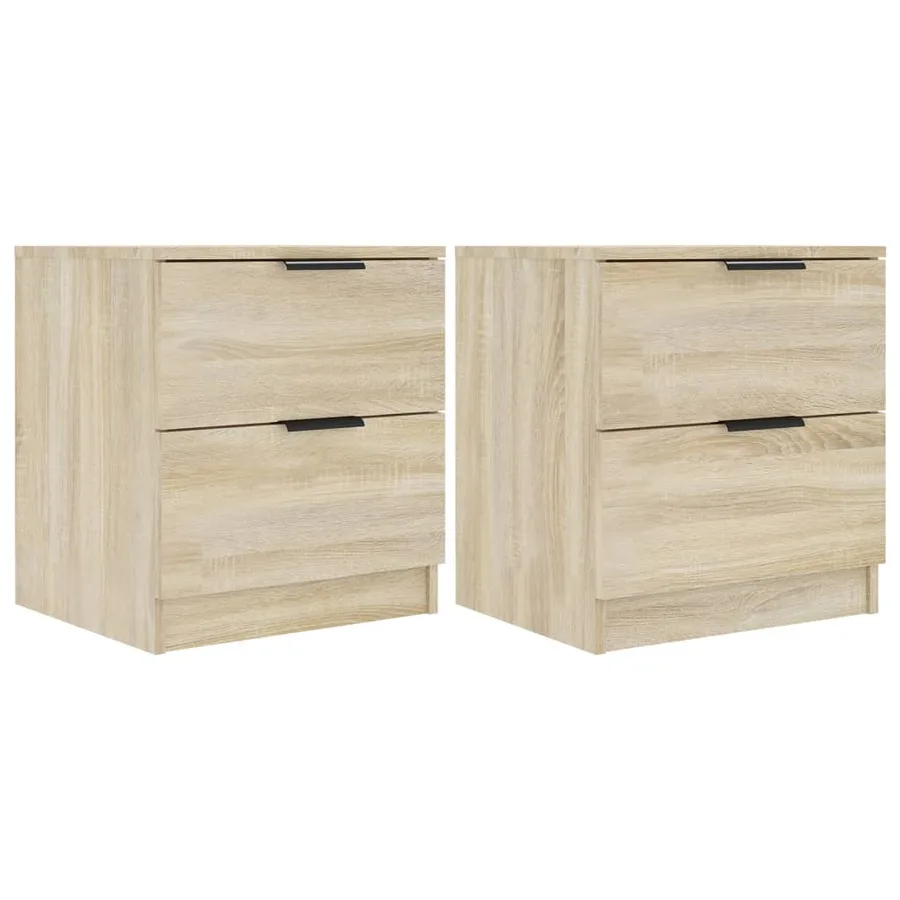 Tables de chevet 2 pcs Chêne Sonoma Bois d'ingénierie - 2