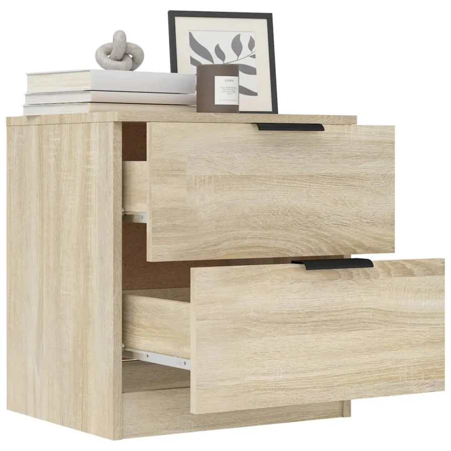 Tables de chevet 2 pcs Chêne Sonoma Bois d'ingénierie - 9