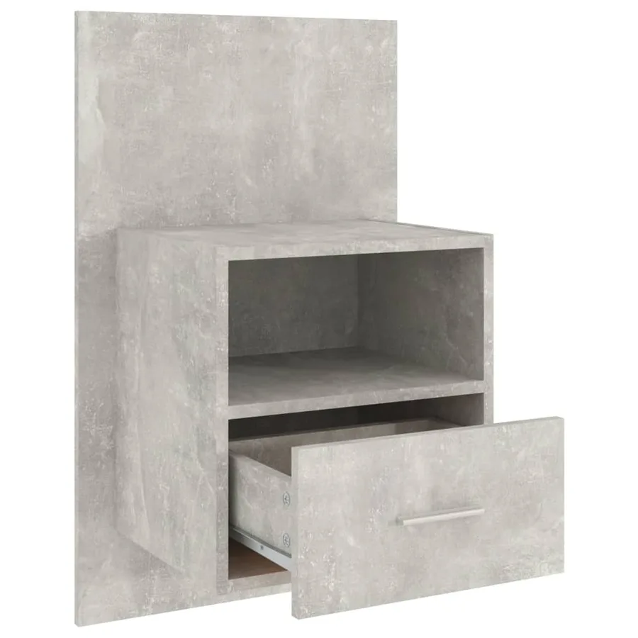 Table de chevet murale Gris béton - 5
