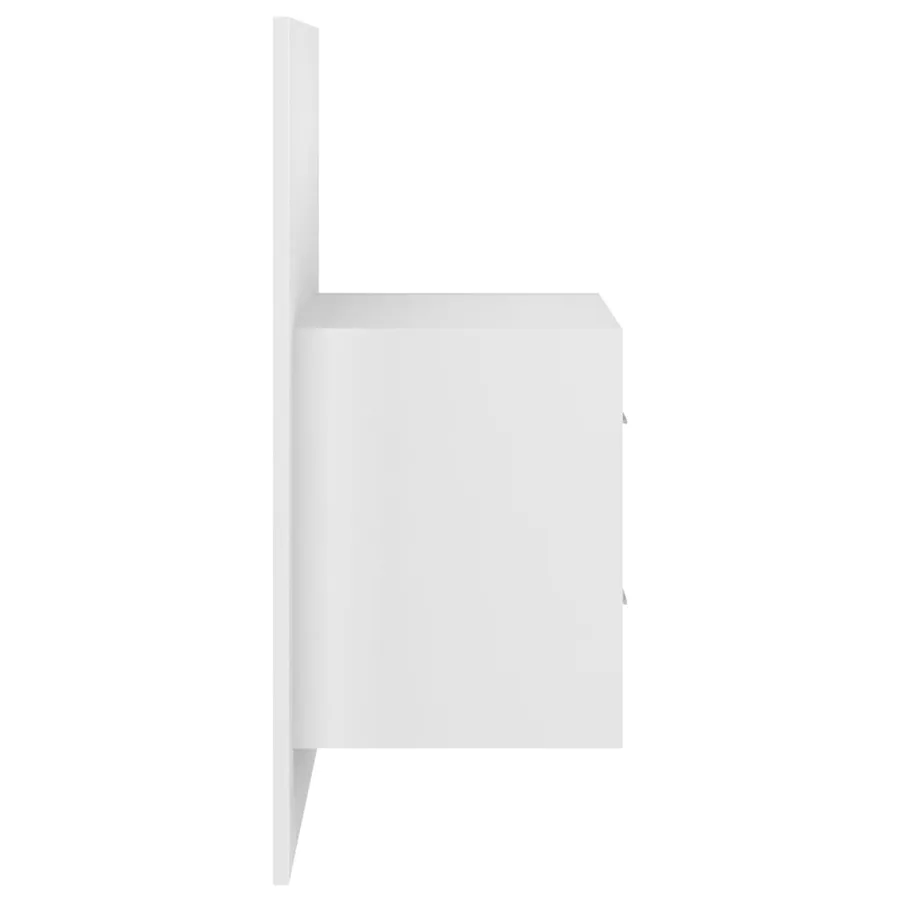 Table de chevet murale Blanc brillant - 5