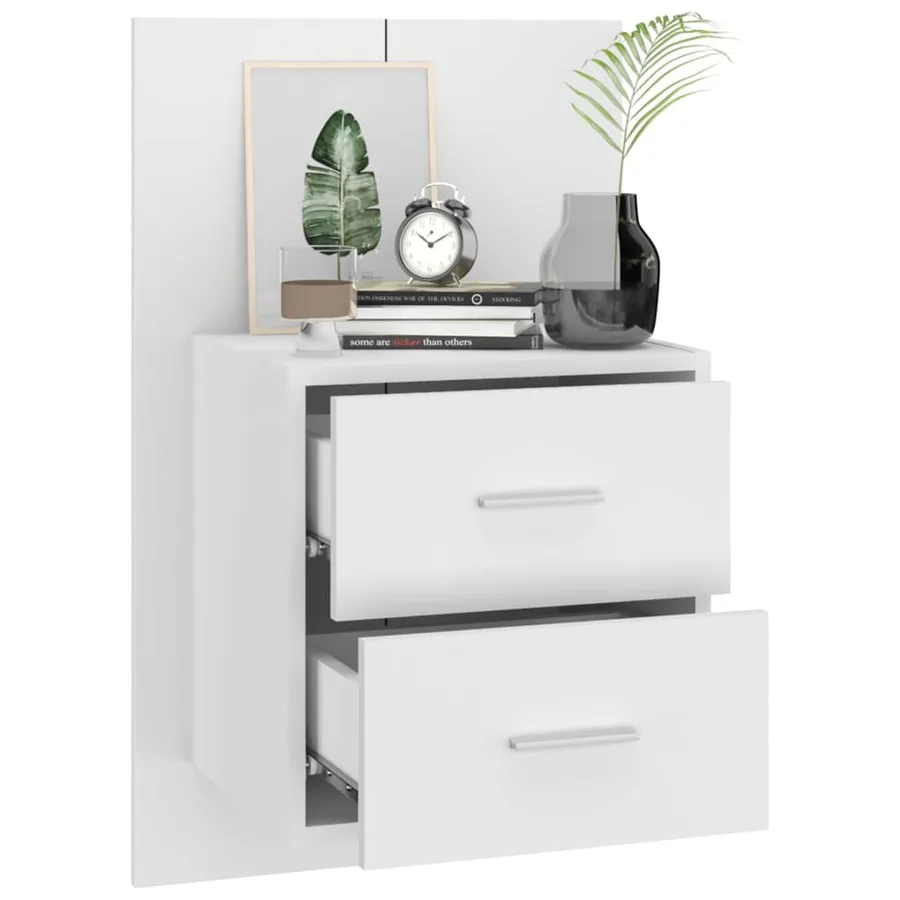 Table de chevet murale Blanc brillant - 7