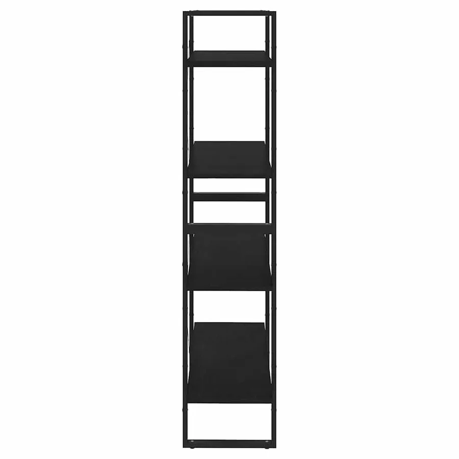 Bibliothèque à 4 niveaux Noir 80x30x140 cm Bois de pin massif - 6