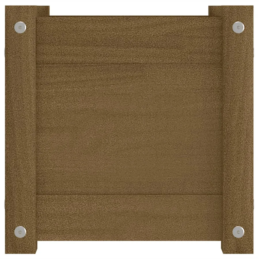 Jardinière extérieur Marron miel 31x31x31 cm Bois de pin massif - 5