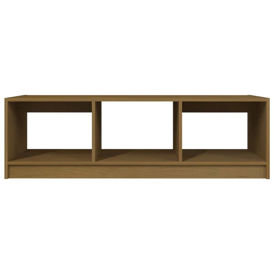 Table basse marron miel 110x50x34 cm bois de pin massif - 5