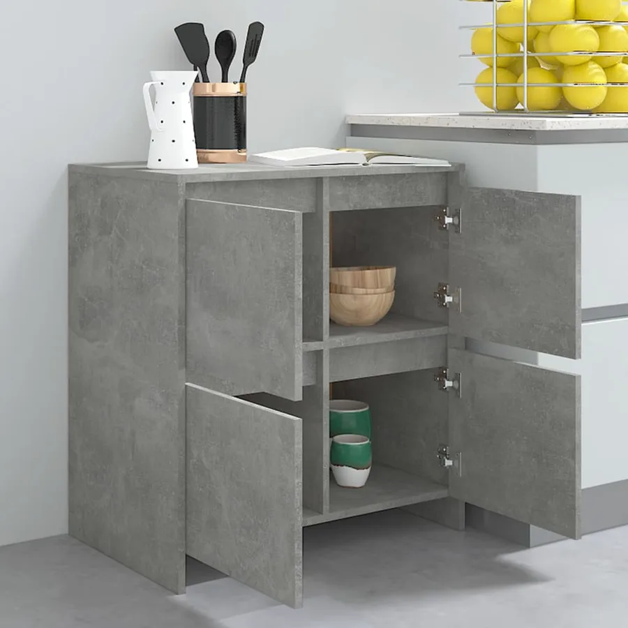 Buffet Gris béton 70x41x75 cm Bois d'ingénierie - 8