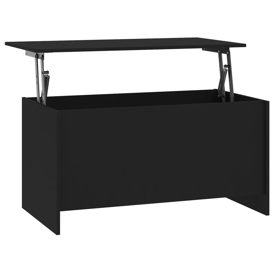 Table basse noir 102x55,5x52,5 cm bois d'ingénierie - 2