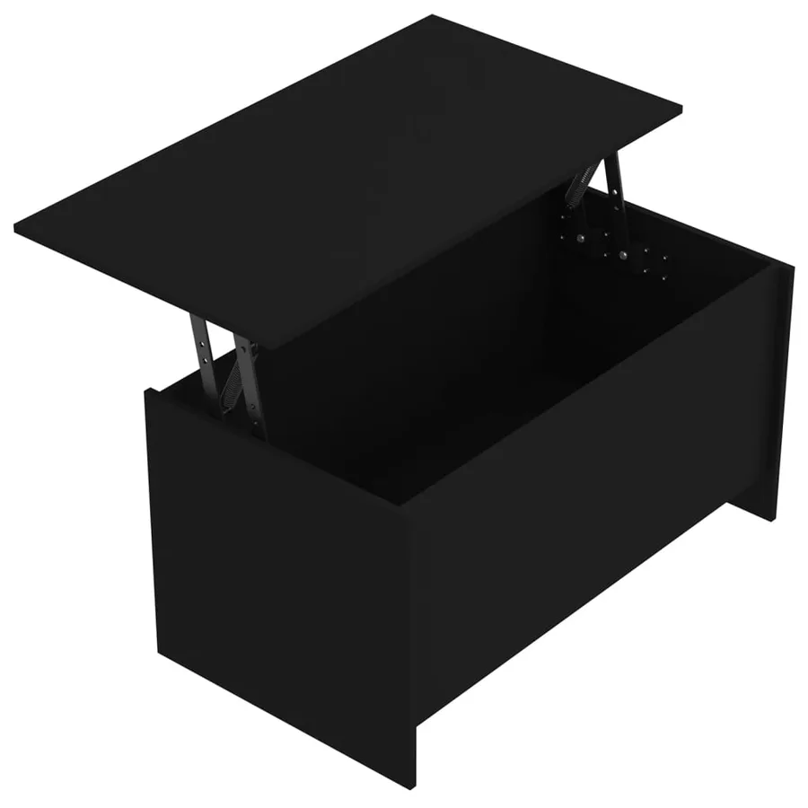 Table basse noir 102x55,5x52,5 cm bois d'ingénierie - 6