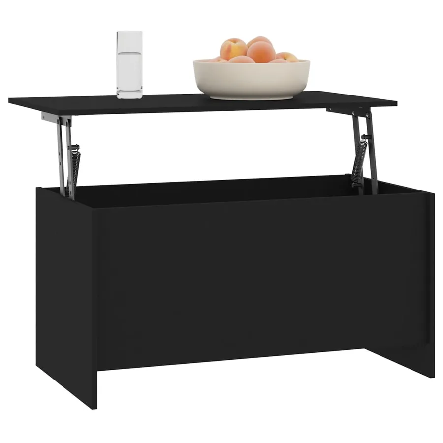 Table basse noir 102x55,5x52,5 cm bois d'ingénierie - 7