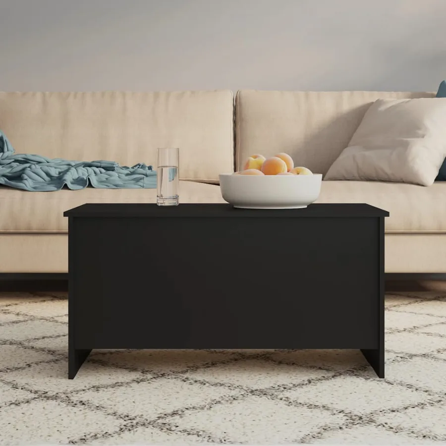 Table basse noir 102x55,5x52,5 cm bois d'ingénierie - 8