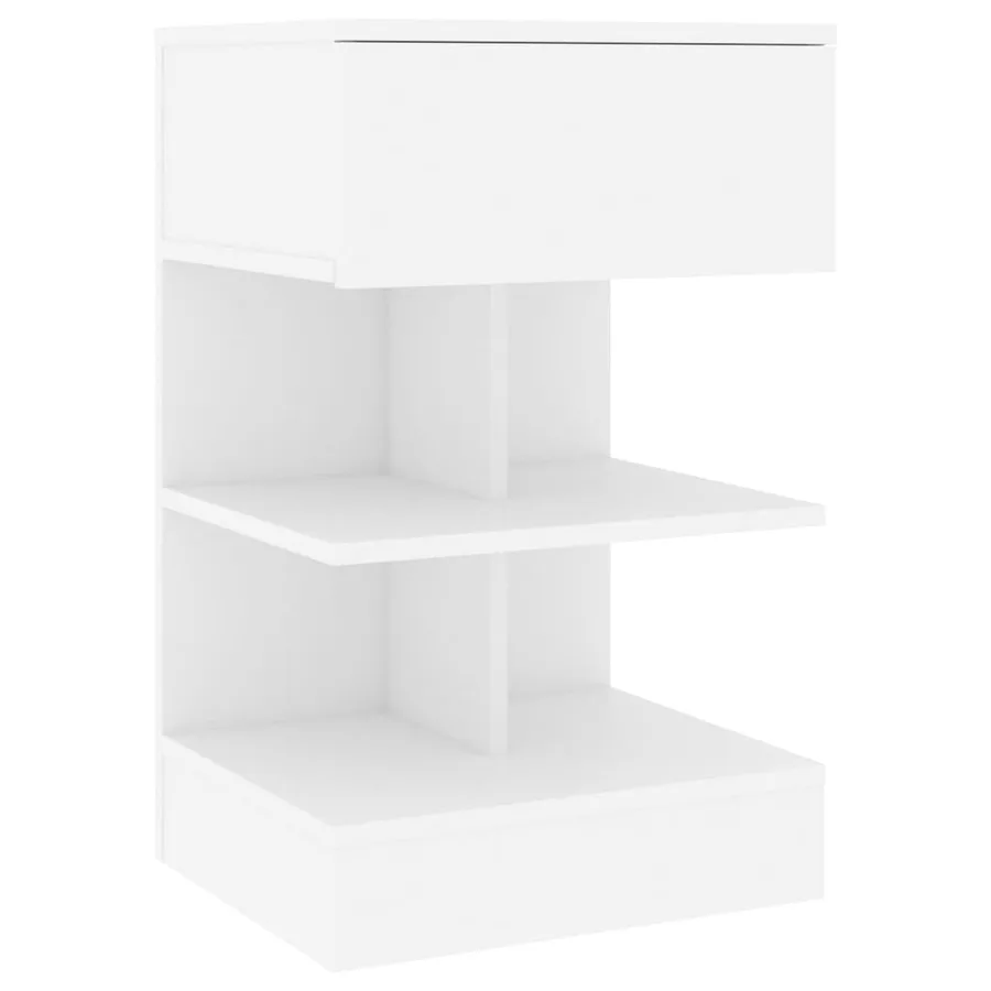 Table de chevet Blanc 40x35x65 cm Bois d’ingénierie - 2