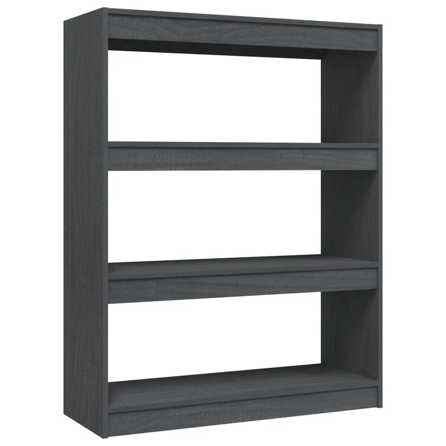 Bibliothèque/Séparateur de pièce Gris 100x30x103 cm Pin massif - 2