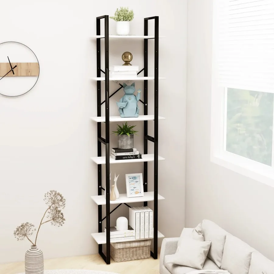 Étagère de rangement Blanc 60x30x210 cm Bois de pin massif - 4